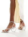 楽天サンガビーマイン Be Mine Bridal Stessey heart heeled sandals in ivory satin レディース