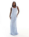 Beauut Bridesmaid embellished scoop neck maxi dress in light blue fB[X
