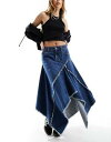 Cotton:On Cotton On handkerchief hem denim skirt in washed blue fB[X