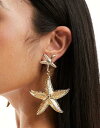 デザインビー DesignB London starfish earrings in gold レディース