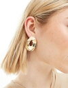fUCr[ DesignB London minimal chunky hoop earrings in gold fB[X