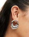 fUCr[ DesignB London chunky grunge stud earrings in silver fB[X