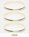 fUCr[ DesignB London pack of 4 bangle bracelets in gold fB[X