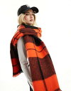 t`RlNV French Connection brighter check scarf in red fB[X