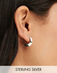 Kingsley Ryan Sterling Silver 12mm hammered hoop earrings in silver レディース