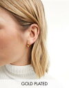 Kingsley Ryan gold plated rounded 14mm hoop earrings in gold fB[X