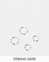 Kingsley Ryan Sterling Silver molten hoop earrings pack of 2 fB[X