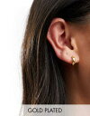 Kingsley Ryan Gold Plated 8mm hoop earrings in gold fB[X