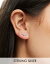 Kingsley Ryan Sterling Silver crystal leaf stud earrings in silver ǥ