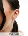 Kingsley Ryan Gold Plated eye stud earrings in gold fB[X