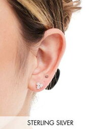 Kingsley Ryan Sterling Silver crystal cluster star stud earrings in silver レディース