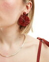 }S Mango round tassel earrings in red fB[X
