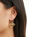 }S Mango lip shape earrings in gold fB[X