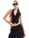 ミスセルフリッジ Miss Selfridge halter backless waistcoat co ord in black レディース