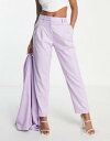 Monki co-ord mix and match tailored trousers in lilac fB[X