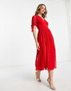 lo[t[hX Never Fully Dressed tie sleeve glitter heart maxi dress in red fB[X
