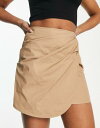 mCYB[C Noisy May wrap mini skirt in beige fB[X