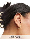 Orelia 18k gold plated pave crystal wave huggie hoop earrings fB[X