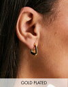 Pieces exclusive 18k plated geometric hoops in gold fB[X