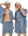 Reclaimed Vintage unisex cord short in blue co-ord jZbNX