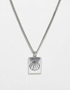 Reclaimed Vintage unisex doodle shell necklace in silver jZbNX
