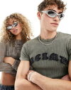 Reclaimed Vintage unisex y2k bug sunglasses in matte silver jZbNX