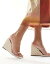 SIMMI Shoes Simmi London Radial wedge heeled sandal in natural with clear straps ǥ
