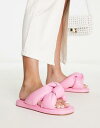 SIMMI Shoes Simmi London Vetta padded sliders in pink pu レディース