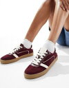 Stradivarius trainer with gum sole in cherry レディース