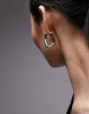 gbvVbv Topshop Eyal chain link hoop earrings in silver tone fB[X