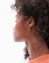 トップショップ Topshop Pele waterproof stainless steel chain link hoop earrings in gold tone レディース