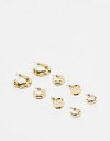 Topshop トップショップ ジュエリー イヤリング Topshop Martha pack of 4 mixed hoop earrings in gold tone カラー:GOLD■ご注文の際は、必ずご確認ください。※こちらの商品は海外からのお取り寄せ商品となりますので、ご入金確認後、商品お届けまで3から5週間程度お時間を頂いております。※高額商品(3万円以上)は、代引きでの発送をお受けできません。※ご注文後にお客様へ「注文確認のメール」をお送りいたします。それ以降のキャンセル、サイズ交換、返品はできませんので、あらかじめご了承願います。また、ご注文をいただいてからの発注となる為、メーカー在庫切れ等により商品がご用意できない場合がございます。その際には早急にキャンセル、ご返金いたします。※海外輸入の為、遅延が発生する場合や出荷段階での付属品の箱つぶれ、細かい傷や汚れ等が発生する場合がございます。※商品ページのサイズ表は海外サイズを日本サイズに換算した一般的なサイズとなりメーカー・商品によってはサイズが異なる場合もございます。サイズ表は参考としてご活用ください。Topshop トップショップ ジュエリー イヤリング Topshop Martha pack of 4 mixed hoop earrings in gold tone カラー:GOLD