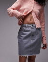 gbvVbv Topshop denim pelmet mini skirt in dove grey fB[X