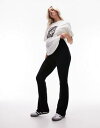 gbvVbv Topshop Maternity stretchy velvet cord flare trouser in black fB[X