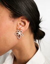 True Decadence pearl embellished flower stud earrings fB[X
