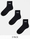 oY Vans classic half crew 3 pack socks in black fB[X