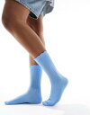F[_ Vero Moda ribbed frill socks in blue melange fB[X