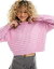 ヴェロモーダ Vero Moda fluffy fisherman knit jumper in pastel lilac レディース