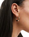 EC[NfC Weekday Mija hoop earrings in gold fB[X