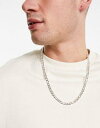 エイソス ASOS DESIGN slim figaro neck chain in silver tone メンズ