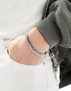 エイソス エイソス ASOS DESIGN midweight plaited chain bracelet in silver tone メンズ