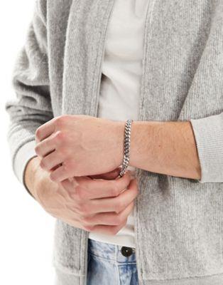 エイソス エイソス ASOS DESIGN waterproof stainless steel link chain bracelet in silver tone メンズ