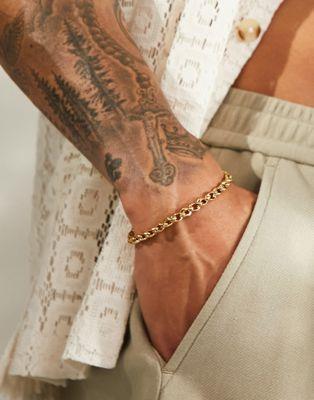 エイソス エイソス ASOS DESIGN waterproof stainless steel twist chain bracelet in gold tone メンズ