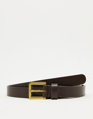 ASOS DESIGN エイソス アクセサリー小物 ベルト ASOS DESIGN smart leather skinny belt with gold buckle in brown カラー:BROWN■ご注文の際は、必ずご確認ください。※こちらの商品は海外からのお取り寄せ商品となりますので、ご入金確認後、商品お届けまで3から5週間程度お時間を頂いております。※高額商品(3万円以上)は、代引きでの発送をお受けできません。※ご注文後にお客様へ「注文確認のメール」をお送りいたします。それ以降のキャンセル、サイズ交換、返品はできませんので、あらかじめご了承願います。また、ご注文をいただいてからの発注となる為、メーカー在庫切れ等により商品がご用意できない場合がございます。その際には早急にキャンセル、ご返金いたします。※海外輸入の為、遅延が発生する場合や出荷段階での付属品の箱つぶれ、細かい傷や汚れ等が発生する場合がございます。※商品ページのサイズ表は海外サイズを日本サイズに換算した一般的なサイズとなりメーカー・商品によってはサイズが異なる場合もございます。サイズ表は参考としてご活用ください。ASOS DESIGN エイソス アクセサリー小物 ベルト ASOS DESIGN smart leather skinny belt with gold buckle in brown カラー:BROWN