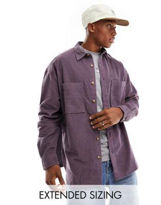 エイソス エイソス ASOS DESIGN 90s oversized lightweight cord shirt in purple メンズ