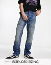 エイソス エイソス ASOS DESIGN straight jeans with carpenter details in tinted blue メンズ