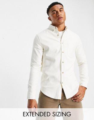 エイソス エイソス ASOS DESIGN brushed oxford shirt in off white メンズ