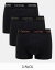 カルバンクライン Calvin Klein 3-pack low rise trunks with contrast logo waistband in black メンズ