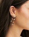 エイソス エイソス ASOS DESIGN stud earrings with bow design gold tone レディース
