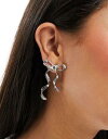 エイソス エイソス ASOS DESIGN stud earrings with bow design silver tone レディース